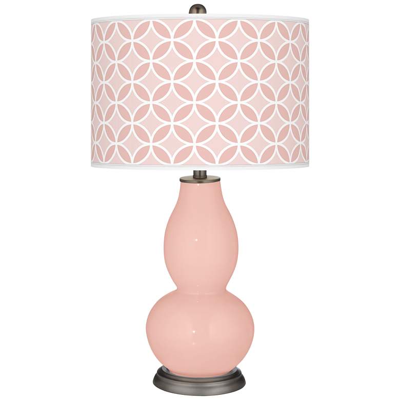Image 1 Rose Pink Circle Rings Double Gourd Table Lamp