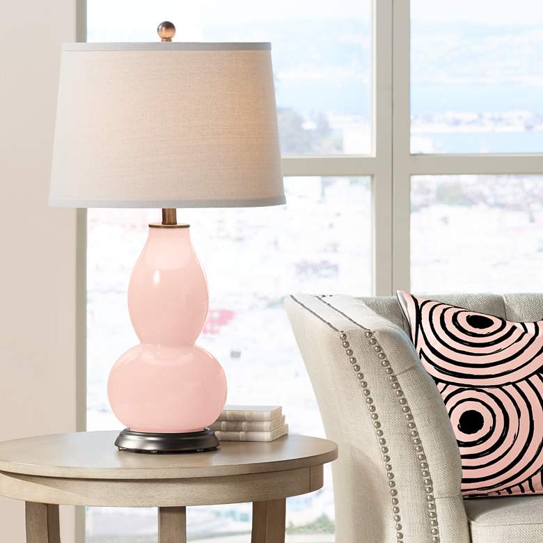 Image 1 Rose Pink Double Gourd Table Lamp