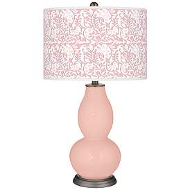 Image1 of Rose Pink Gardenia Double Gourd Table Lamp