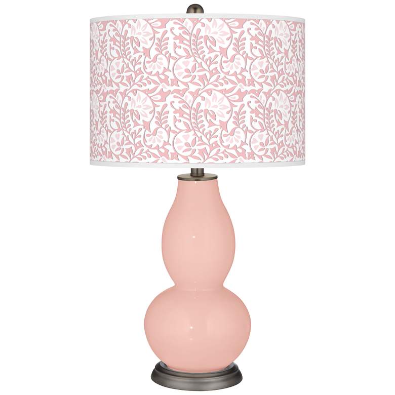 Image 1 Rose Pink Gardenia Double Gourd Table Lamp