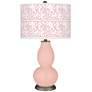 Rose Pink Gardenia Double Gourd Table Lamp