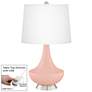 Rose Pink Gillan Glass Table Lamp with Dimmer