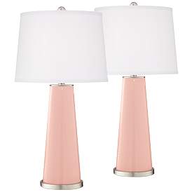 Image2 of Rose Pink Leo Table Lamp Set of 2 with Dimmers