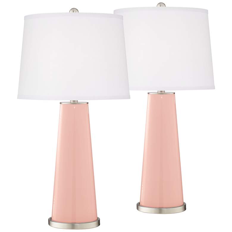 Image 2 Rose Pink Leo Table Lamp Set of 2 with Dimmers