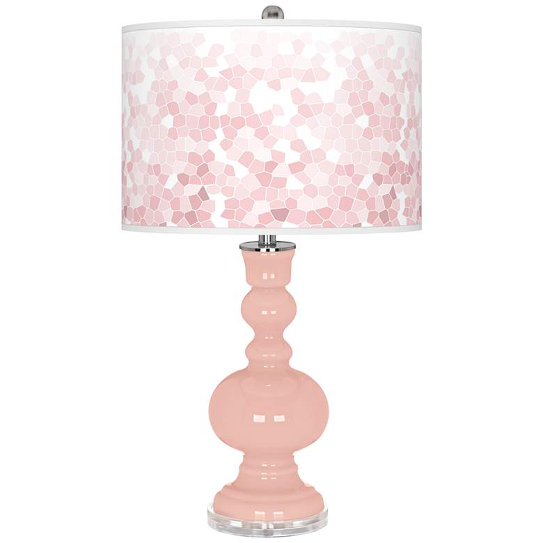 Image 1 Rose Pink Mosaic Giclee Apothecary Table Lamp