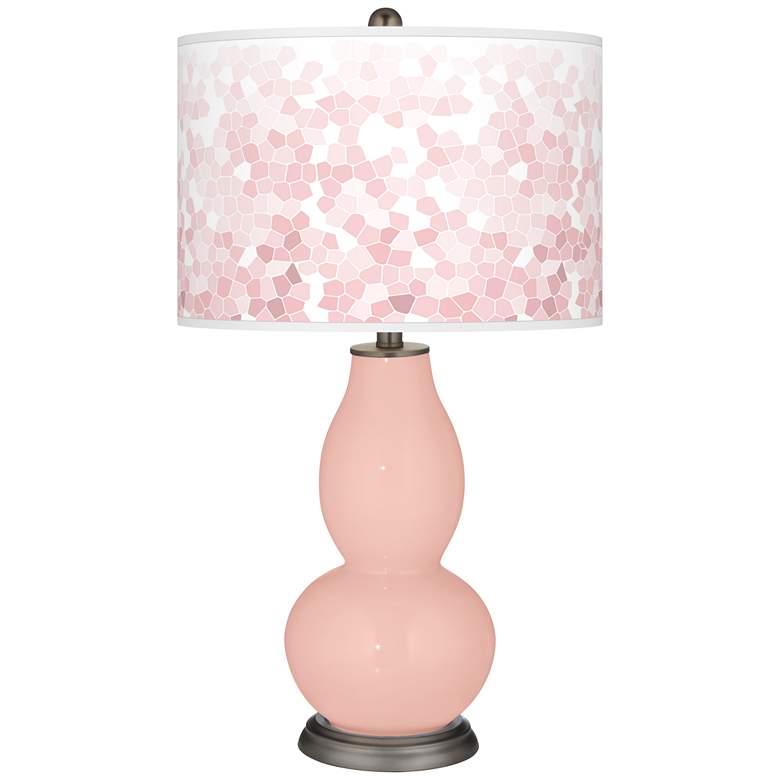 Image 1 Rose Pink Mosaic Giclee Double Gourd Table Lamp