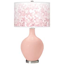 Image1 of Rose Pink Mosaic Giclee Ovo Table Lamp
