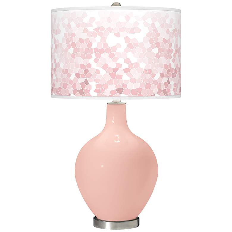 Image 1 Rose Pink Mosaic Giclee Ovo Table Lamp