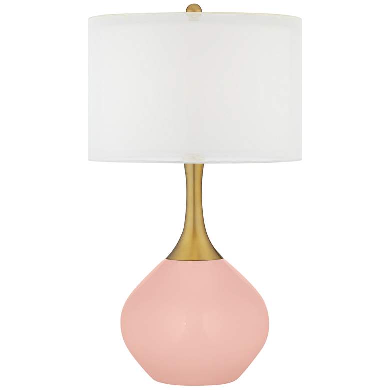 Image 1 Rose Pink Nickki Brass Modern Table Lamp