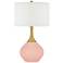 Rose Pink Nickki Brass Modern Table Lamp