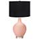 Rose Pink Ovo Table Lamp with Black Shade
