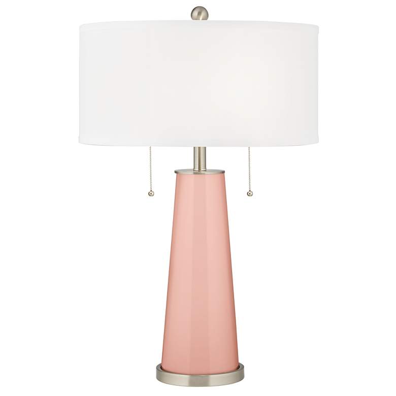 Image 2 Rose Pink Peggy Glass Table Lamp With Dimmer