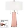 Rose Pink Peggy Glass Table Lamp With Dimmer