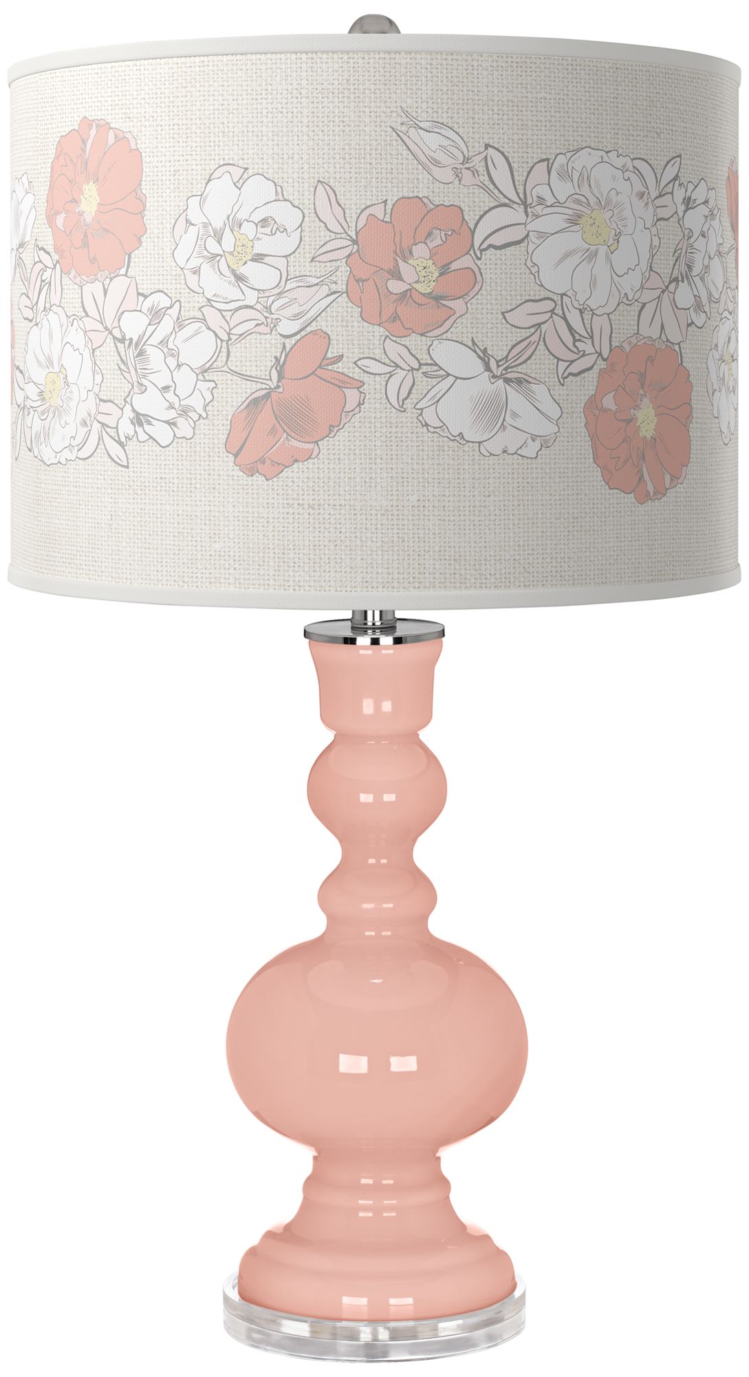 Image Rose Pink Rose Bouquet Apothecary Table Lamp