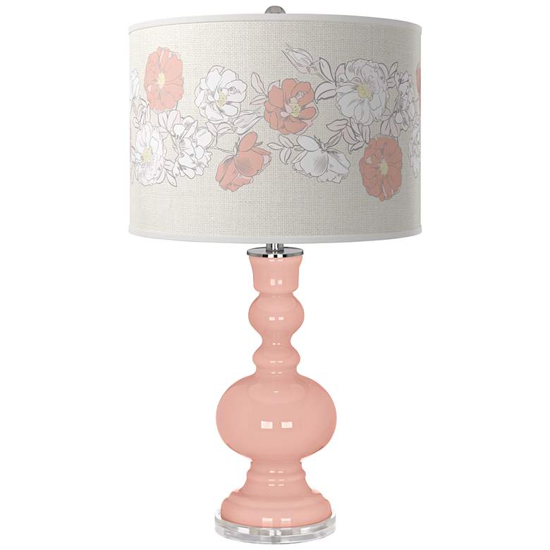 Image 1 Rose Pink Rose Bouquet Apothecary Table Lamp