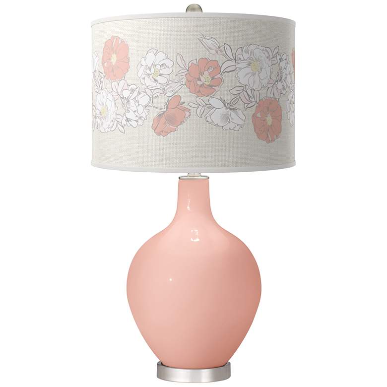 Image 1 Rose Pink Rose Bouquet Ovo Table Lamp