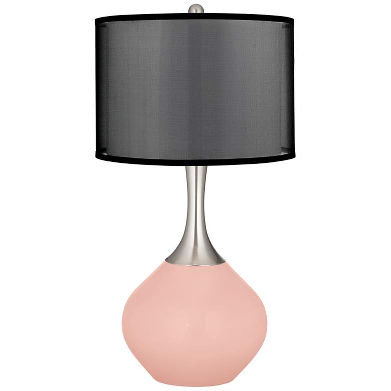 Image 1 Rose Pink Spencer Table Lamp with Organza Black Shade