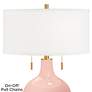 Rose Pink Toby Brass Accents Table Lamp