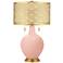 Rose Pink Toby Brass Metal Shade Table Lamp