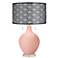 Rose Pink Toby Table Lamp With Black Metal Shade