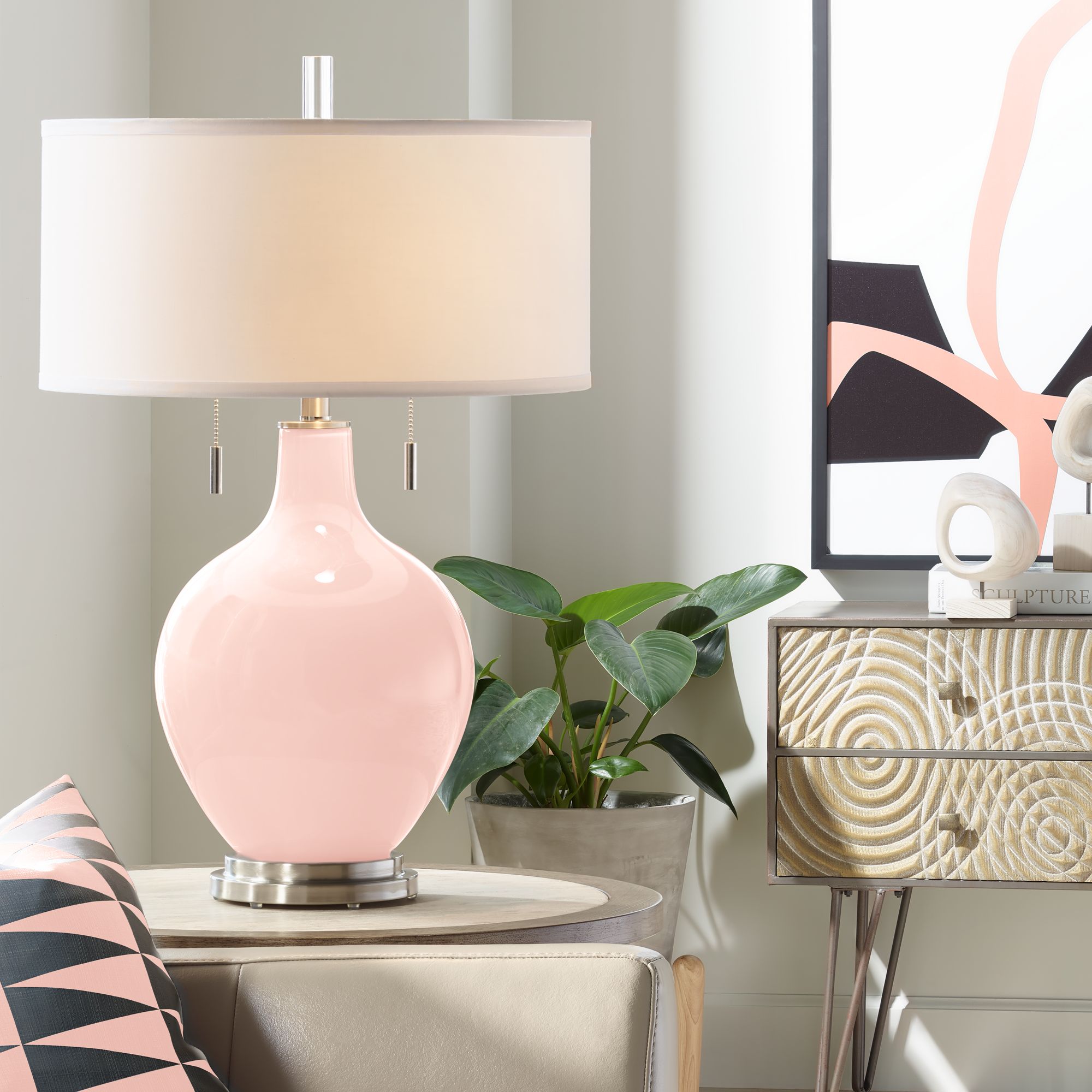 pale pink table lamp