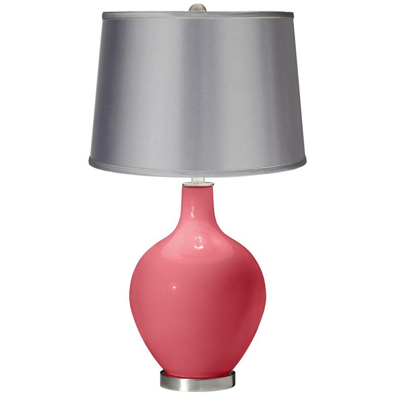 Image 1 Rose - Satin Light Gray Shade Ovo Table Lamp