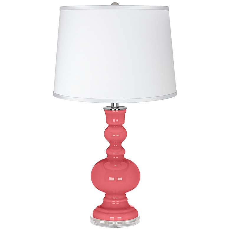 Image 1 Rose - Satin Silver White Shade Apothecary Table Lamp