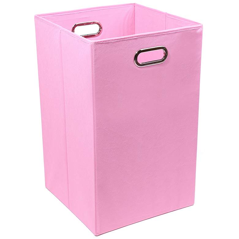 Image 1 Rose Solid Pink Folding Laundry Basket