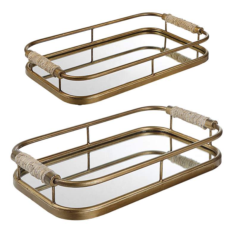 Image 3 Rosea Gold Trays Set of 2 more views