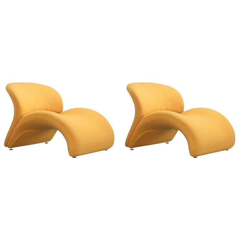 Image 1 Rosebud Accent Chair in Yellow (Set of 2)
