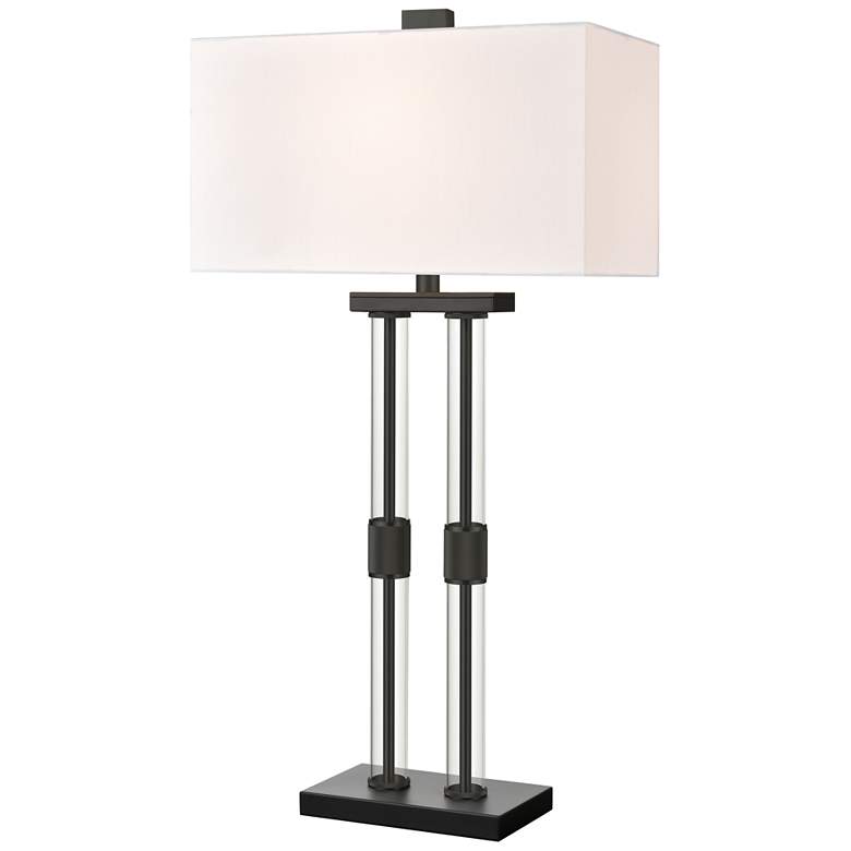 Image 1 Roseden Court 34 inch High 1-Light Table Lamp - Matte Black - LED