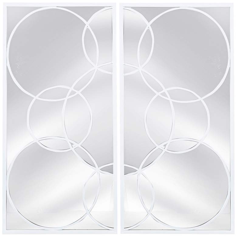 Image 1 Roselle White 24 inch x 48 inch Wall Mirror Set of 2