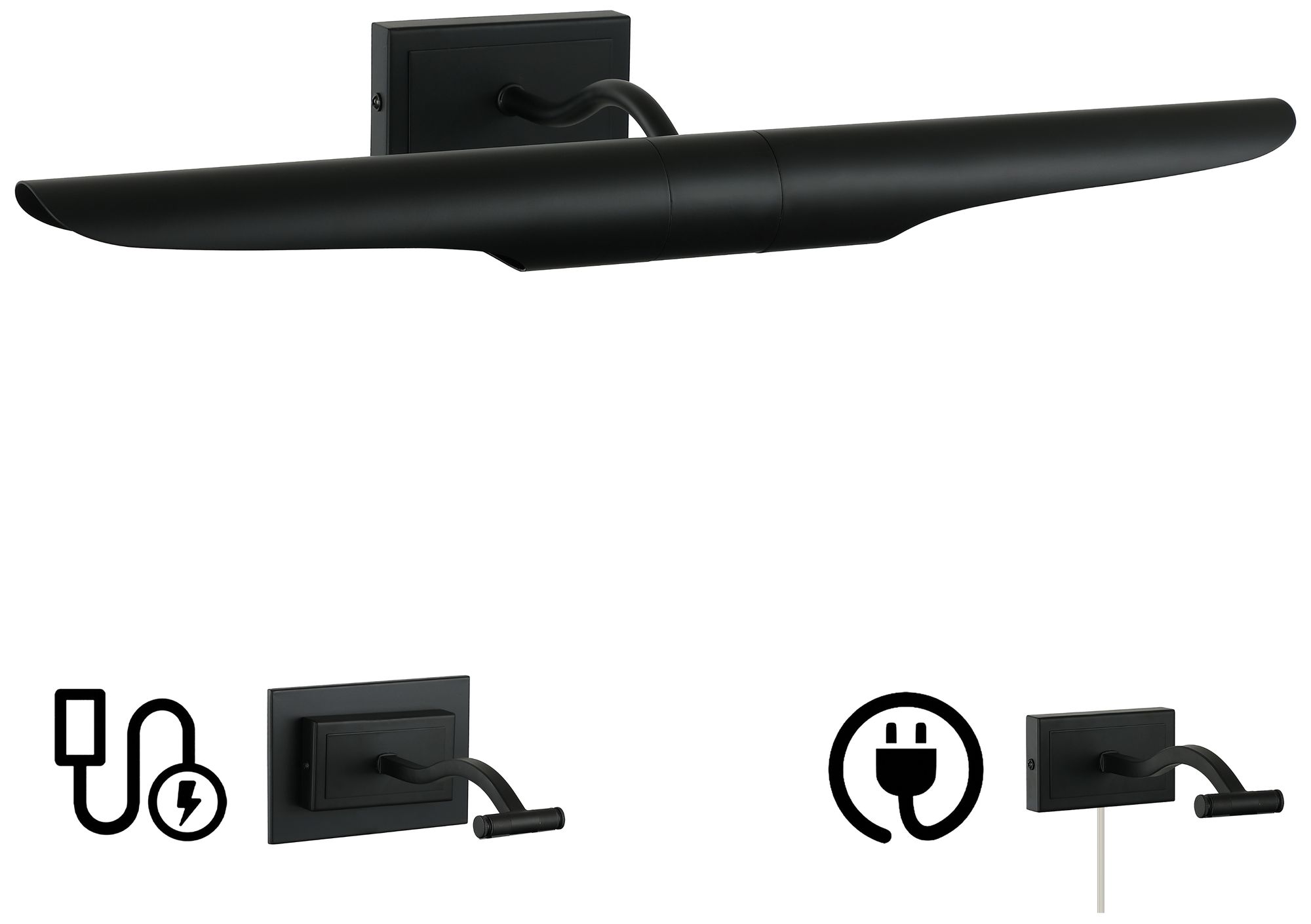 Image 2 Roselyn 22" Wide 2-Light Matte Black Picture Light more views