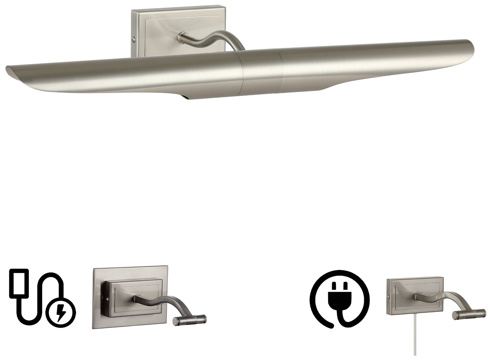 Image 2 Roselyn 22" Wide 2-Light Satin Chrome Picture Light more views
