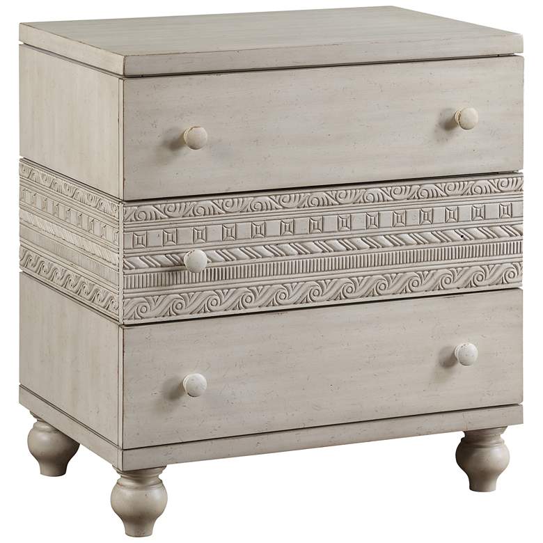 Image 1 Roselyne 28 inch Wide Antique White Wood 3-Drawer Nightstand