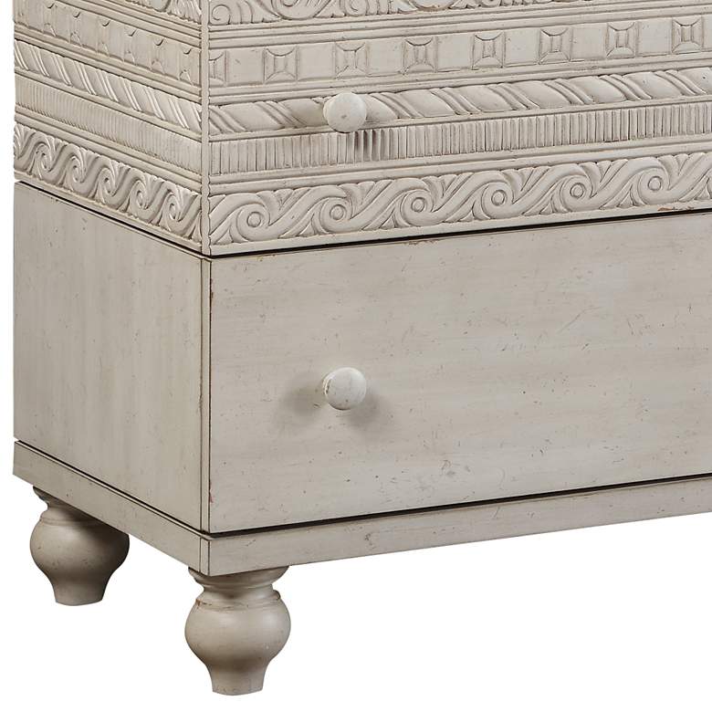 Roselyne 68&quot; Wide Antique White Wood 6-Drawer Dresser more views