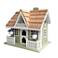 Rosemary Cottage White and Green Wood Birdhouse