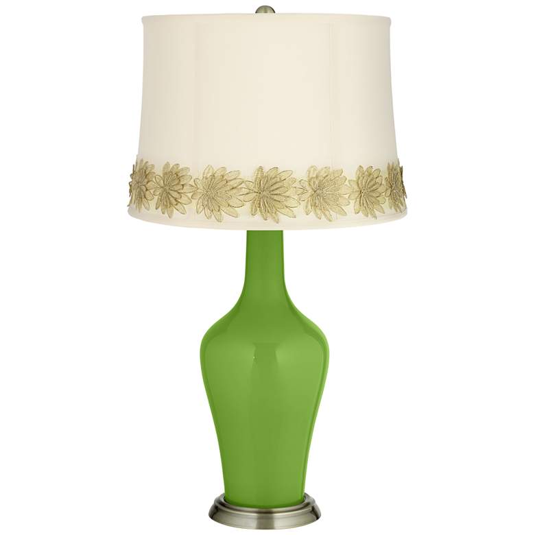 Image 1 Rosemary Green Anya Table Lamp with Flower Applique Trim