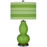 Rosemary Green Bold Stripe Double Gourd Table Lamp