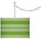 Rosemary Green Bold Stripe Giclee Glow Plug-In Swag Pendant