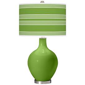 Image1 of Rosemary Green Bold Stripe Ovo Table Lamp