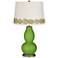 Rosemary Green Double Gourd Table Lamp with Vine Lace Trim