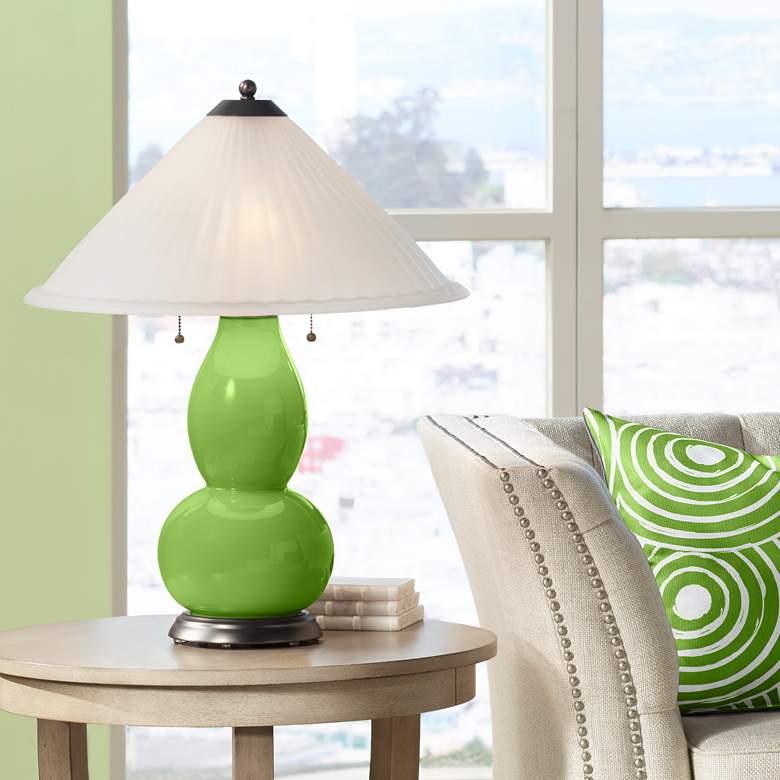 Image 1 Rosemary Green Fulton Table Lamp with Fluted Glass Shade