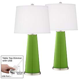 Image1 of Rosemary Green Leo Table Lamp Set of 2 with Dimmers