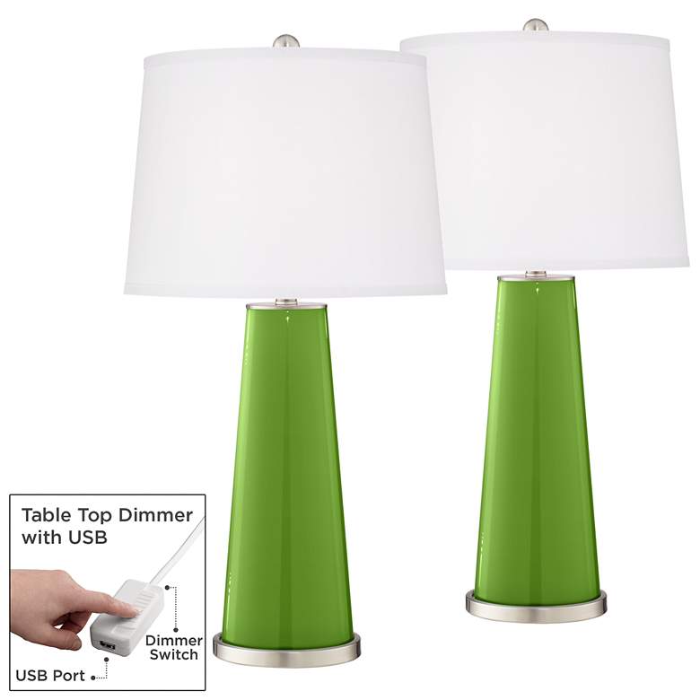 Image 1 Rosemary Green Leo Table Lamp Set of 2 with Dimmers