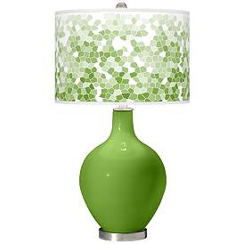 Image1 of Rosemary Green Mosaic Giclee Ovo Table Lamp