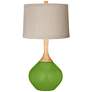 Rosemary Green Natural Linen Drum Shade Wexler Table Lamp
