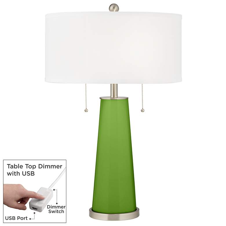 Image 1 Rosemary Green Peggy Glass Table Lamp With Dimmer