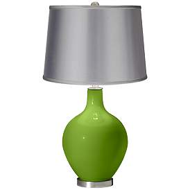 Image1 of Rosemary Green - Satin Light Gray Shade Ovo Table Lamp