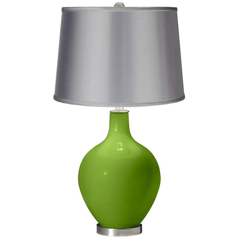 Image 1 Rosemary Green - Satin Light Gray Shade Ovo Table Lamp